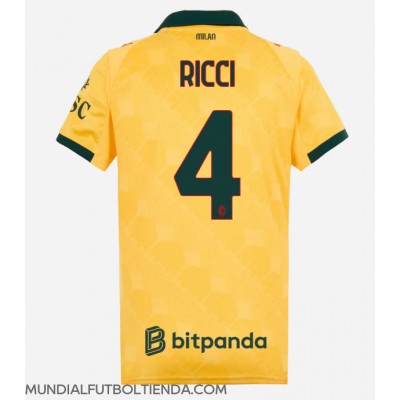 Camiseta AC Milan Samuele Ricci #4 Tercera Equipación Replica 2025-26 para mujer mangas cortas Camiseta AC Milan Samuele Ricci #4 Tercera Equipación Replica 2025-26 para mujer mangas cortas